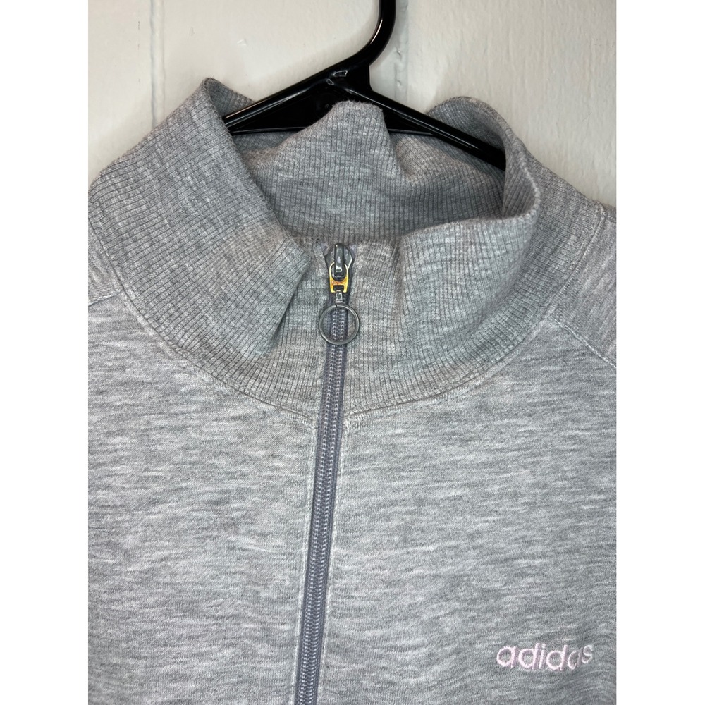 Adidas Womens‎ Sweater Jacket Size Heather Gray Full Zip 2003 Y2K - Picture 11 of 11